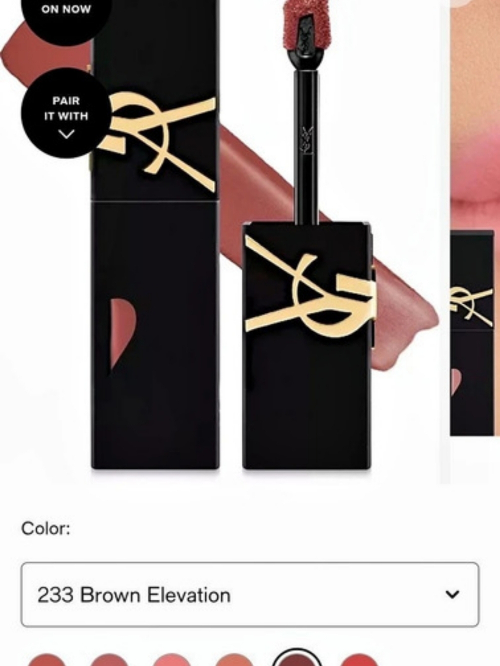 Yves Saint Laurent Rouge Pur Couture The Slim Lipstick 233 Brown Elevation